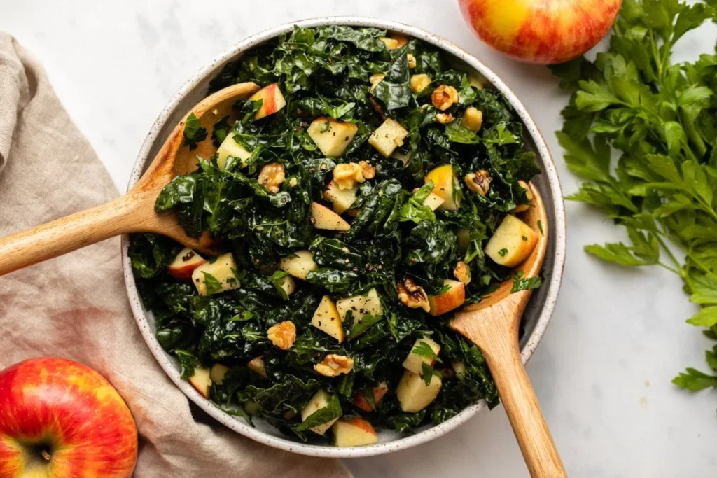 apple & walnut kale salad