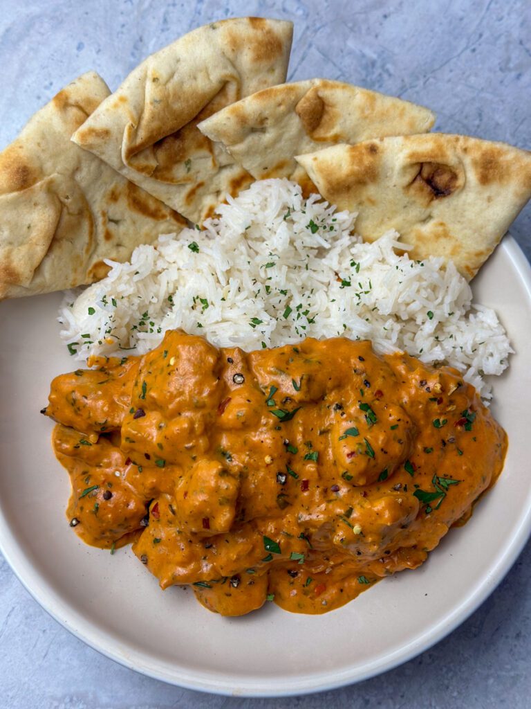 naan with butter chicken