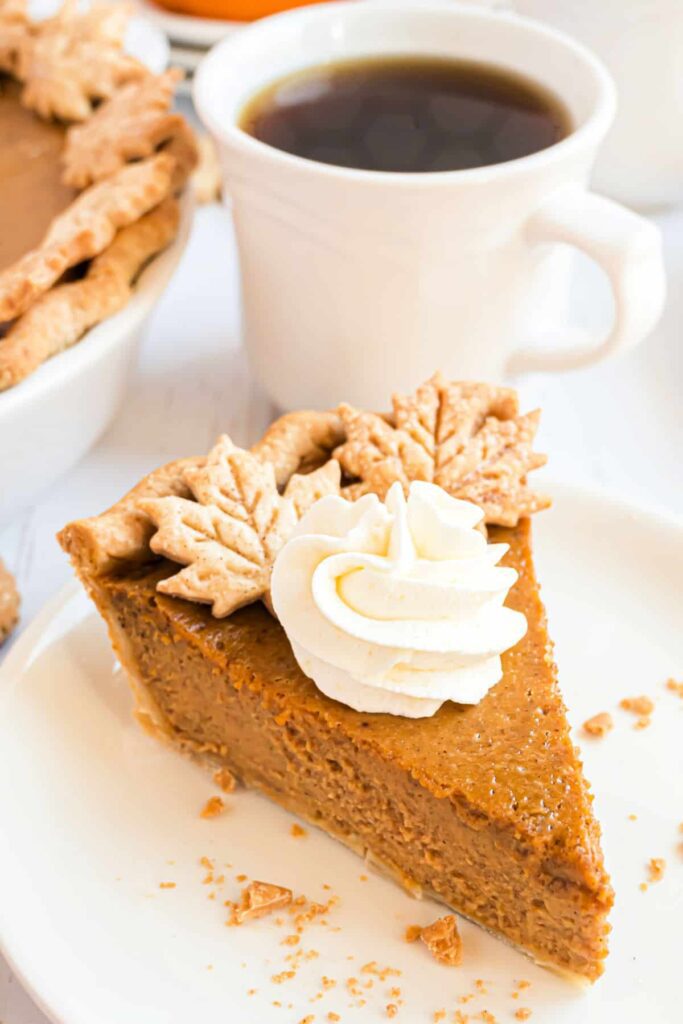 pumpkin pie served